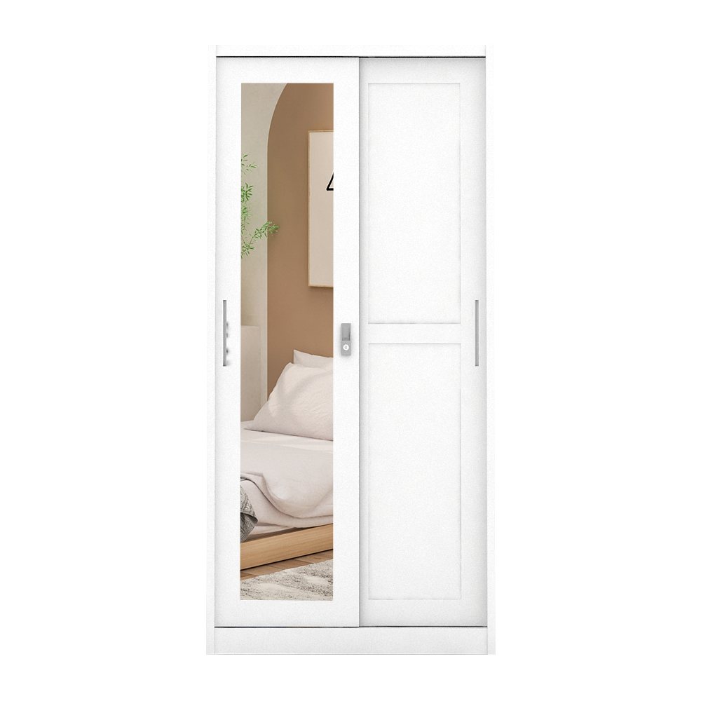 PIRA - SCHON 90A MWDSL LEMARI PAKAIAN BESI SLIDING / PINTU GESER warna WHITE - PIRA - foto 6