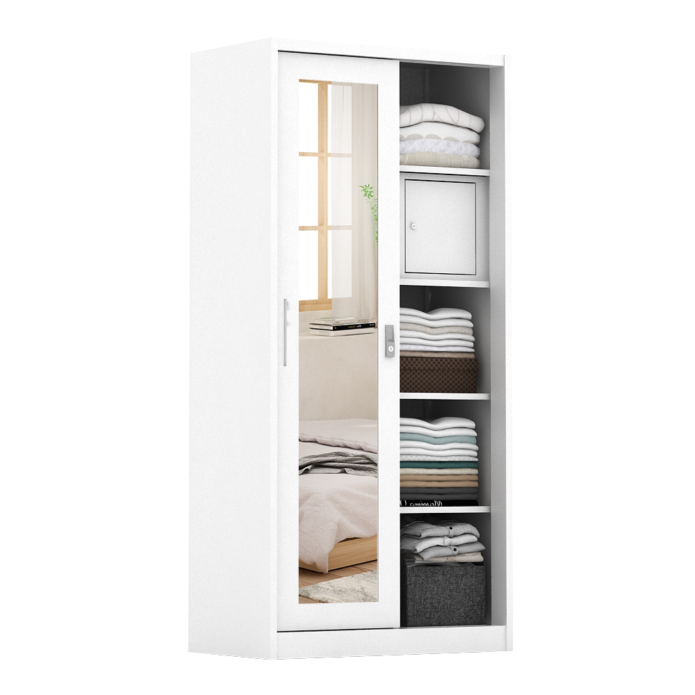 PIRA - SCHON 90A MWDSL LEMARI PAKAIAN BESI SLIDING / PINTU GESER warna WHITE - PIRA - foto 8