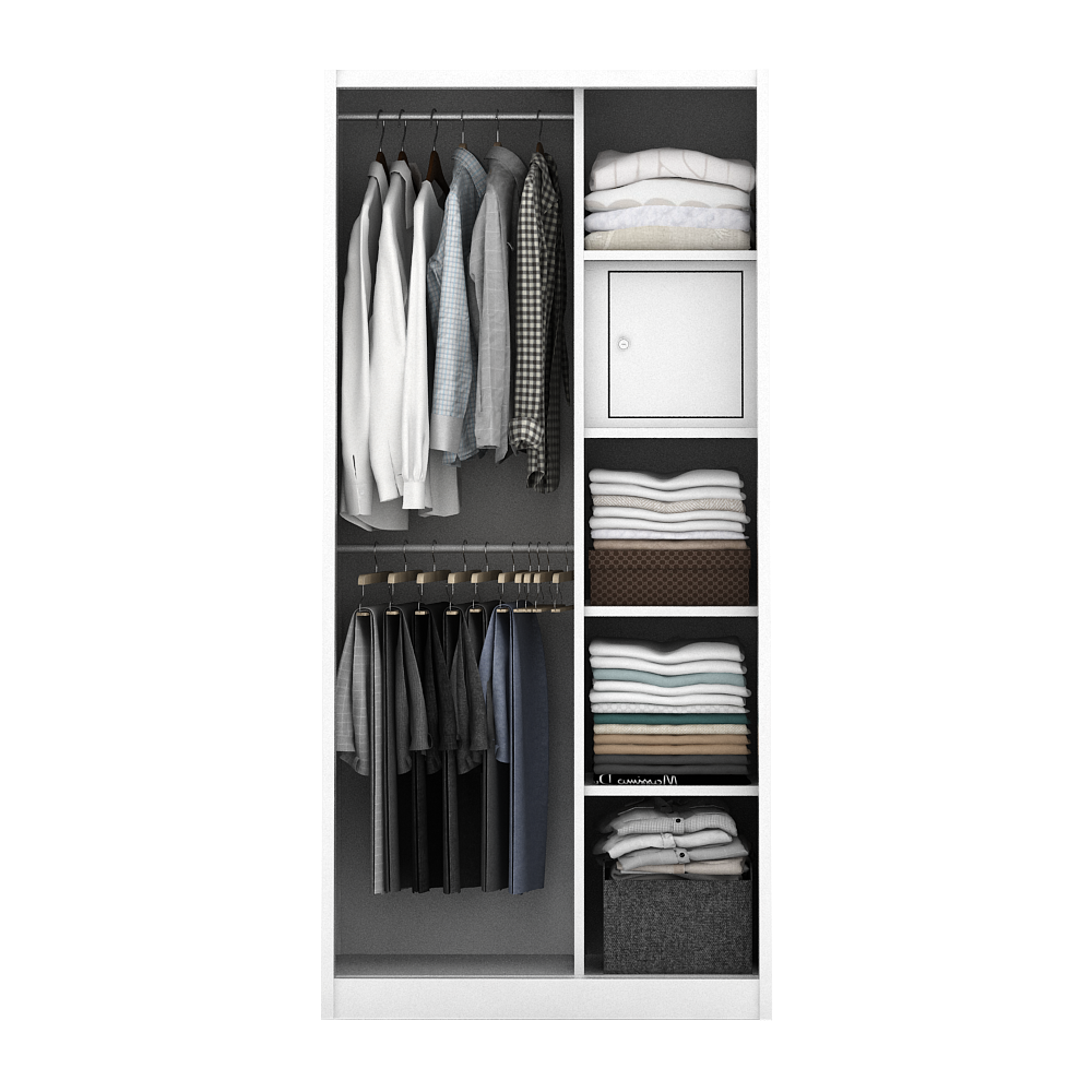 PIRA - SCHON 90A MWDSL LEMARI PAKAIAN BESI SLIDING / PINTU GESER warna WHITE - PIRA - foto 9