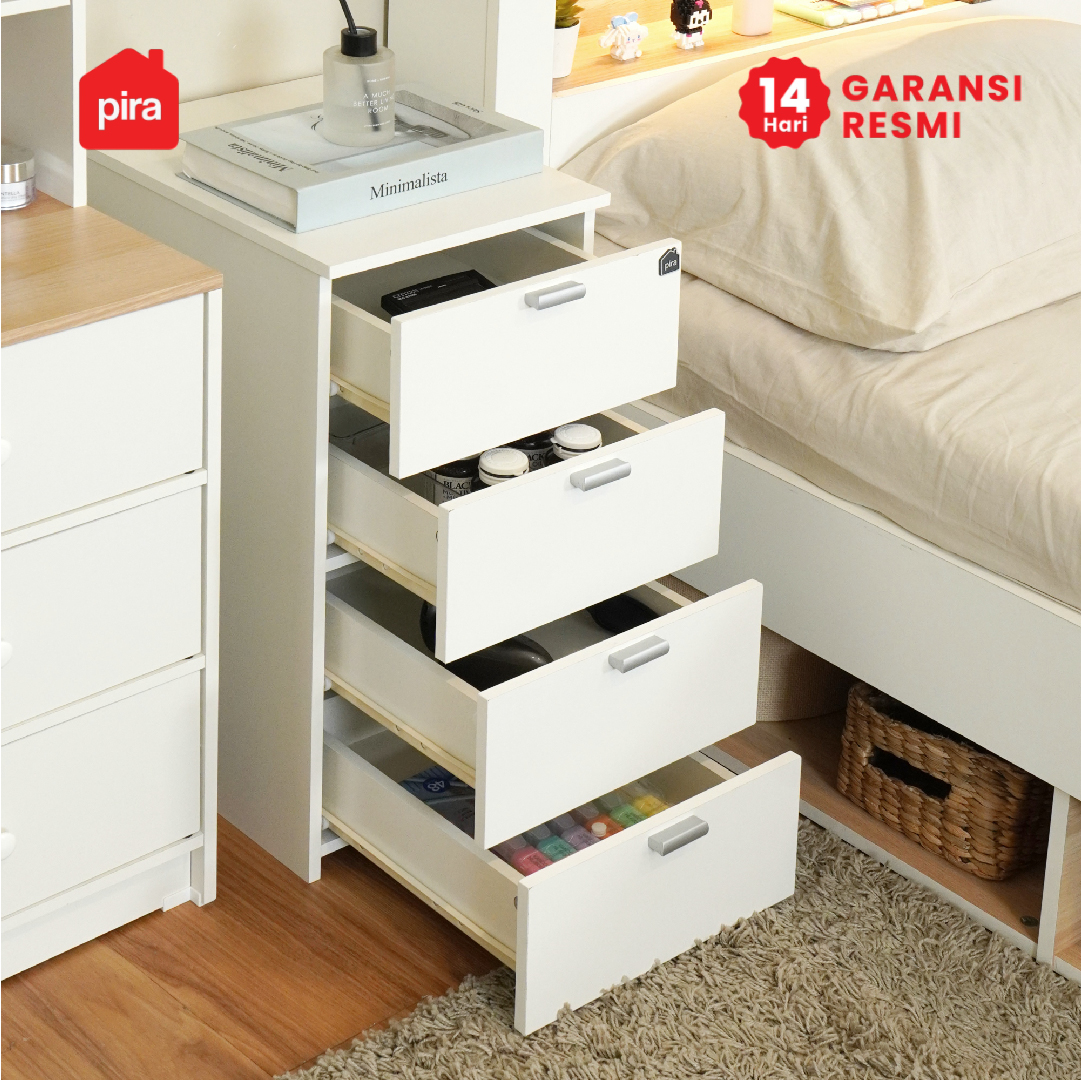 PIRA METROPOLIS - LUNAR CH4 LEMARI LACI 4 SUSUN / DRAWER warna WHITE - PIRA METROPOLIS - foto 6