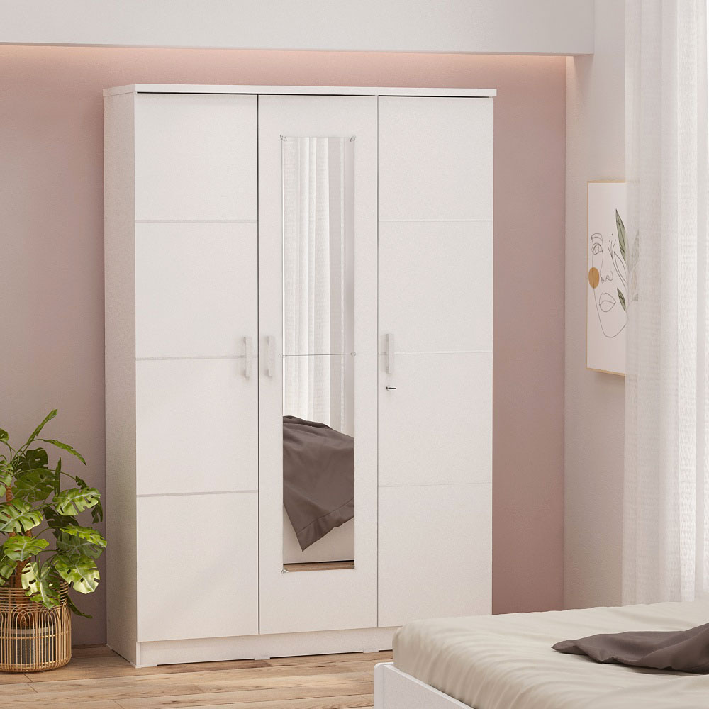 PIRA METROPOLIS - ALBA BAZ 3MN LT LEMARI PAKAIAN 3 PINTU warna WHITE - METROPOLIS - foto 10