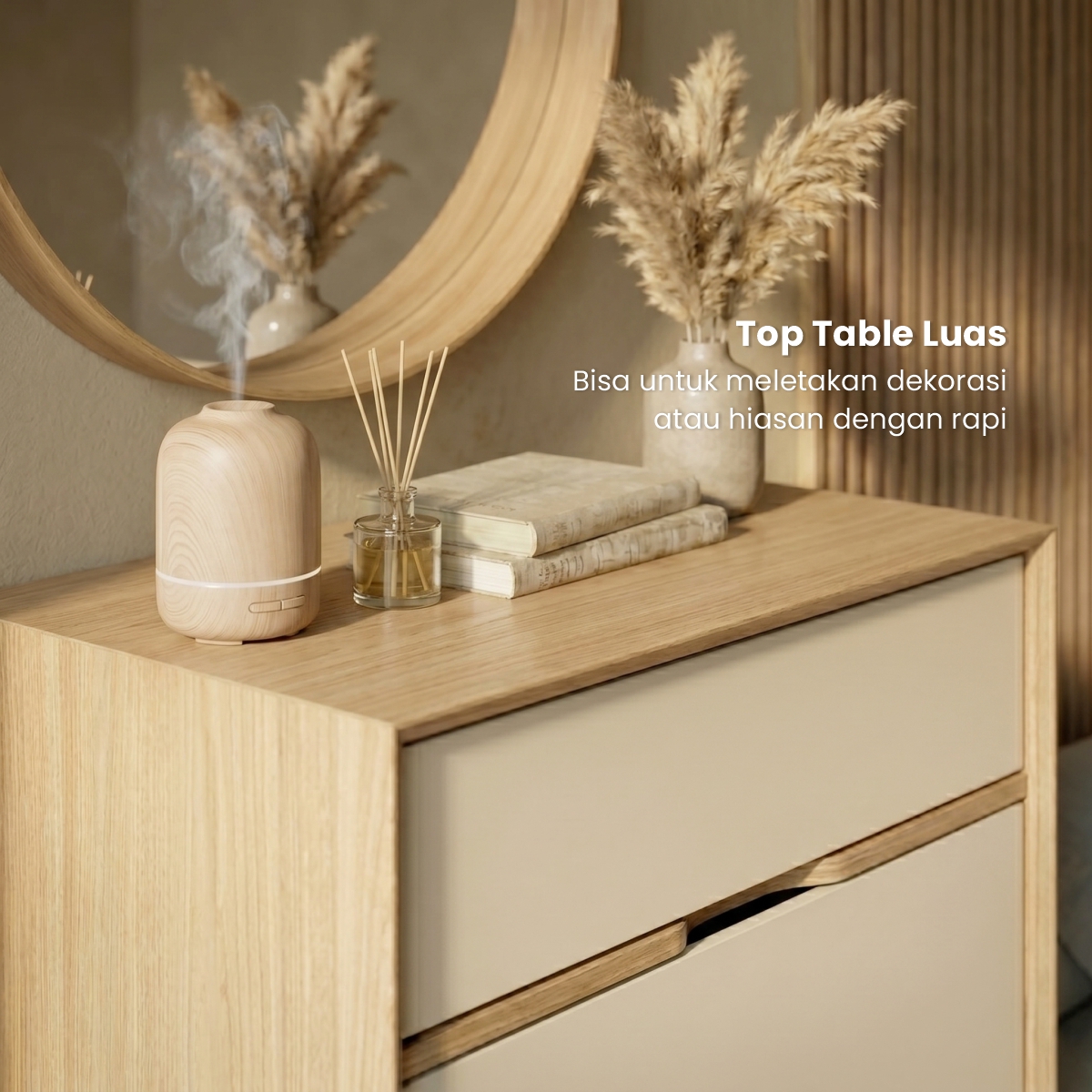 PIRA - LUCA CH4 LEMARI LACI 4 SUSUN / LEMARI SUSUN / DRAWER warna EURO OAK - LIGHT TAUPE - PIRA - foto 3