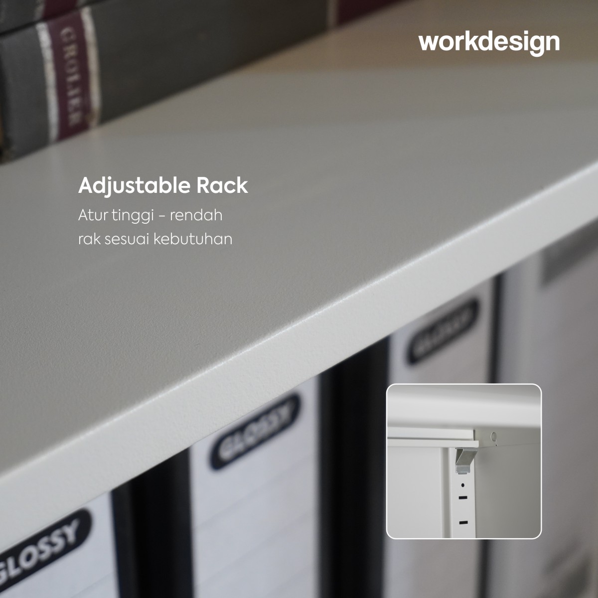 WORKDESIGN BURO AVA MBC 2 HG RAK BUKU BESI / LEMARI ARSIP KANTOR warna WHITE - WORKDESIGN - foto 4
