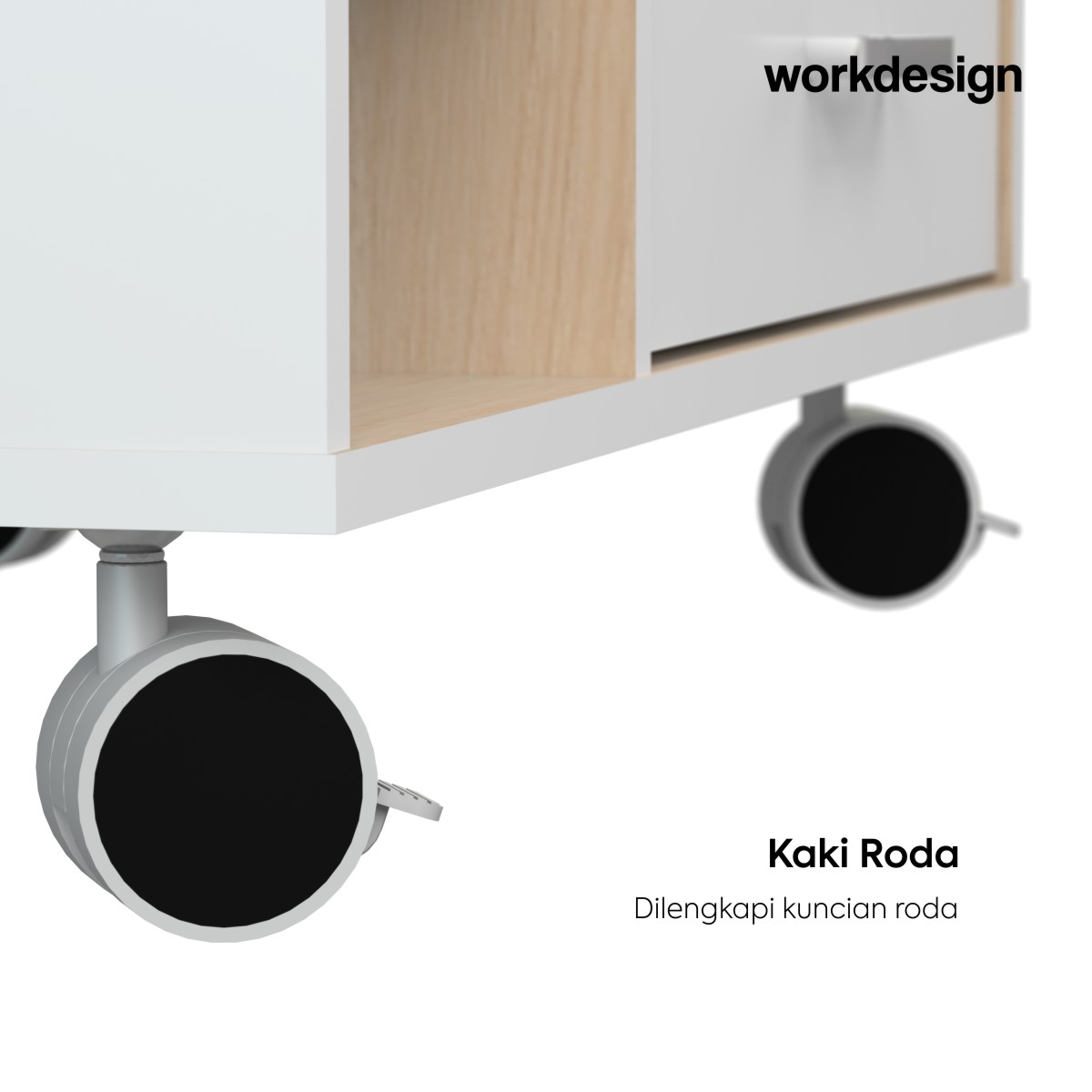 WORKDESIGN CODA PD80 PEDESTAL / LEMARI LACI / LEMARI ARSIP KANTOR warna WHITE SM - PRO OAK - WORKDESIGN - foto 4