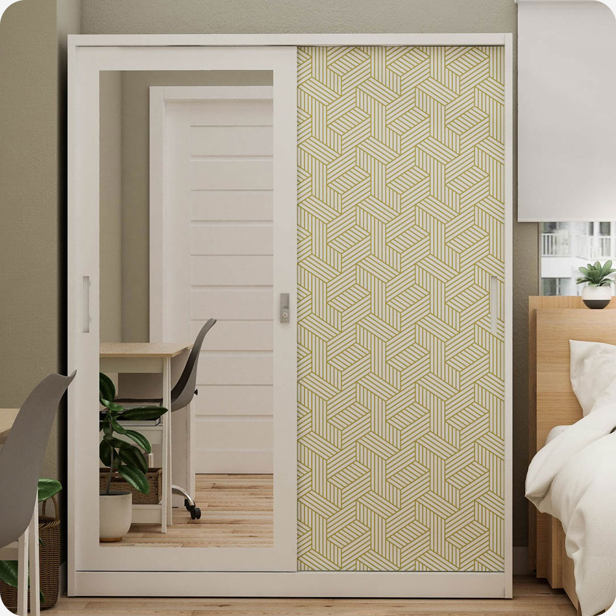 PIRA METROPOLIS - STAHL 150 A MWDSL LEMARI PAKAIAN BESI SLIDING / PINTU GESER warna WHITE - METROPOLIS - foto 8
