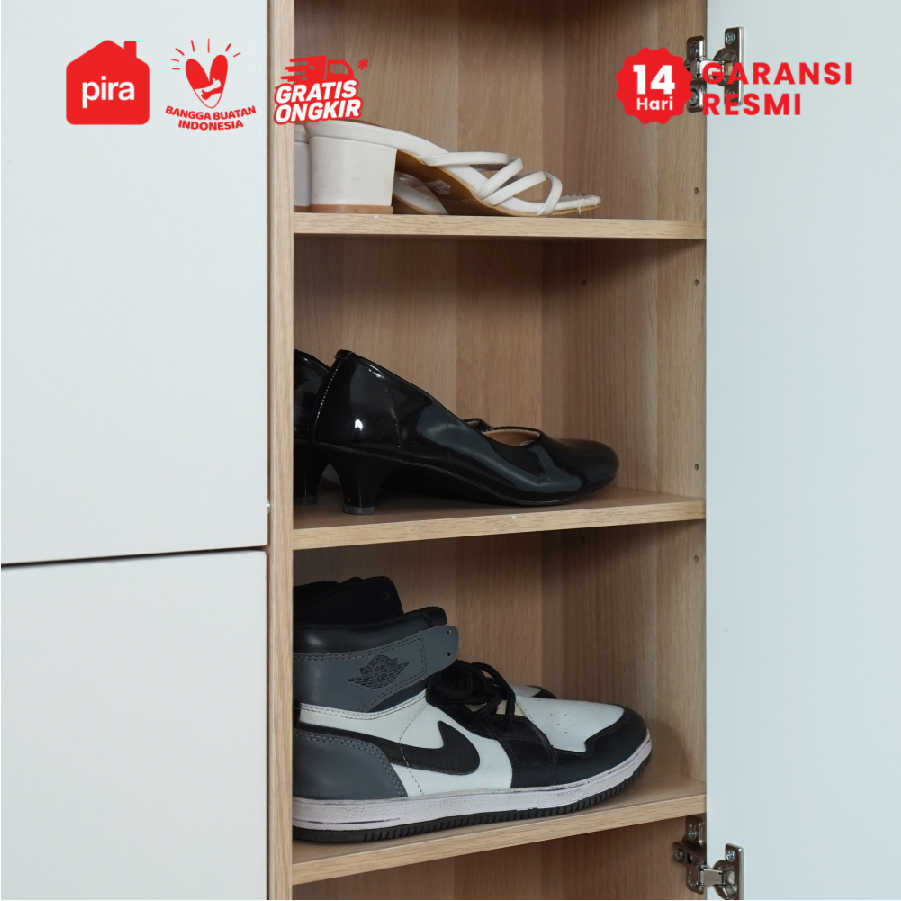 PIRA METROPOLIS - SIMON SR110P RAK SEPATU / LEMARI SEPATU TERTUTUP warna PRO OAK - WHITE - PIRA METROPOLIS - foto 8