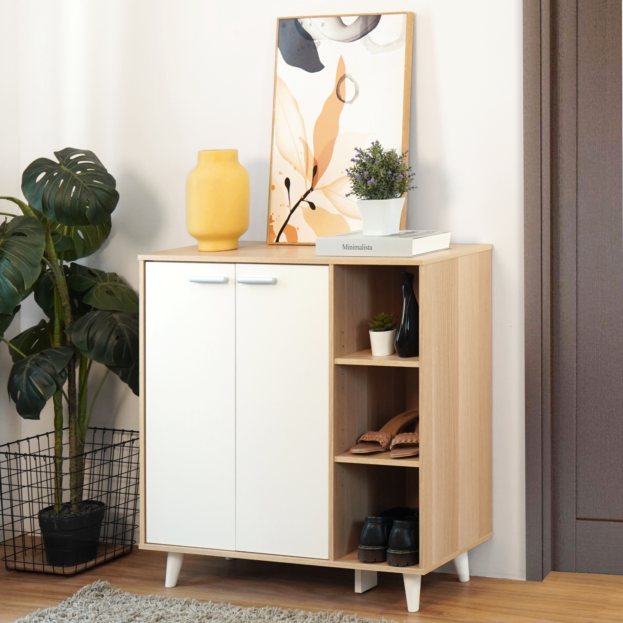 PIRA METROPOLIS OX - BELATRIX SB80 BUFET / LEMARI SERBAGUNA / RAK DAPUR / RAK SEPATU / RAK SERBAGUNA warna PRO OAK - WHITE - PIRA METROPOLIS OX - foto 2