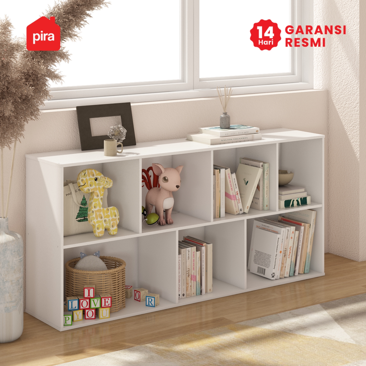PIRA METROPOLIS - RACKA SU50 RAK SUSUN SERBAGUNA / RAK BUKU / RAK 7 SUSUN warna WHITE - METROPOLIS - foto 7