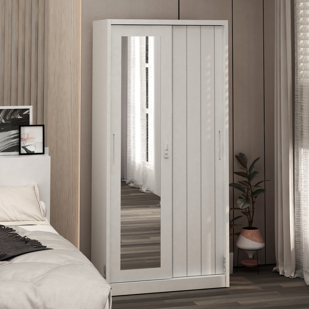 PIRA - SAXON 90 NN MWDSL LEMARI PAKAIAN BESI SLIDING / PINTU GESER warna WHITE - BAVARIAN - foto 1