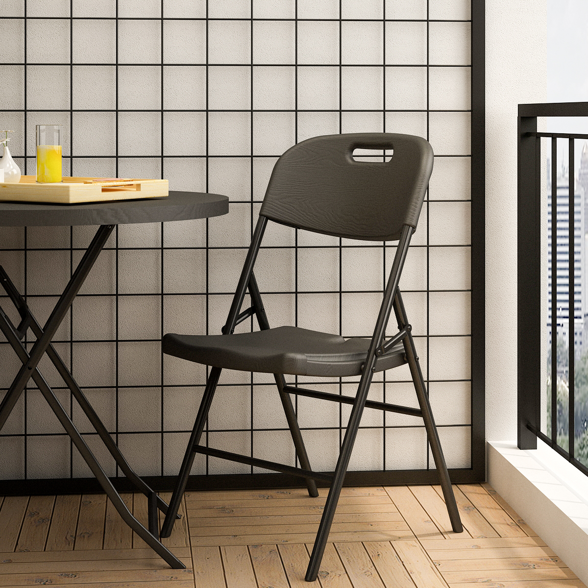PIRA -  FOLDA CH45 KURSI LIPAT OUTDOOR / KURSI TERAS / KURSI TAMAN warna DARK GREY - PIRA - foto 5
