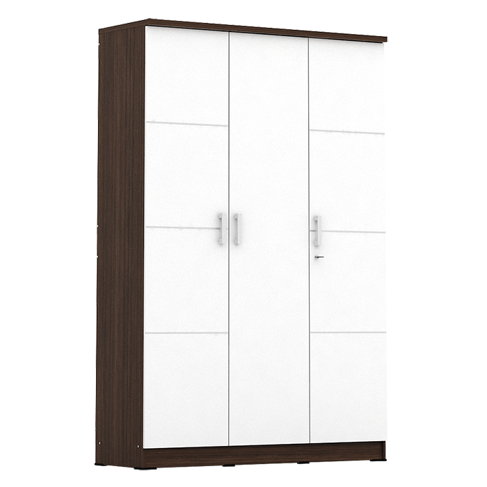 PIRA METROPOLIS - ALBA BAZ 3MN LT LEMARI PAKAIAN 3 PINTU warna AMERICAN WALNUT - WHITE - METROPOLIS - foto 5