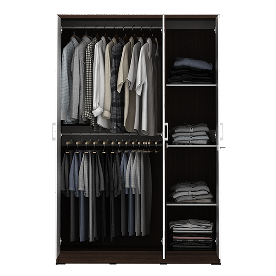 PIRA METROPOLIS - ALBA BAZ 3MN LT LEMARI PAKAIAN 3 PINTU warna AMERICAN WALNUT - WHITE - METROPOLIS - foto 7
