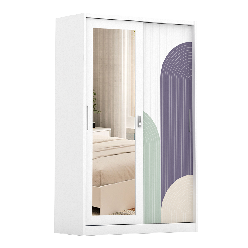 PIRA - DEXTER 120A MWDSL LEMARI PAKAIAN BESI SLIDING / PINTU GESER warna WHITE - PIRA - foto 3