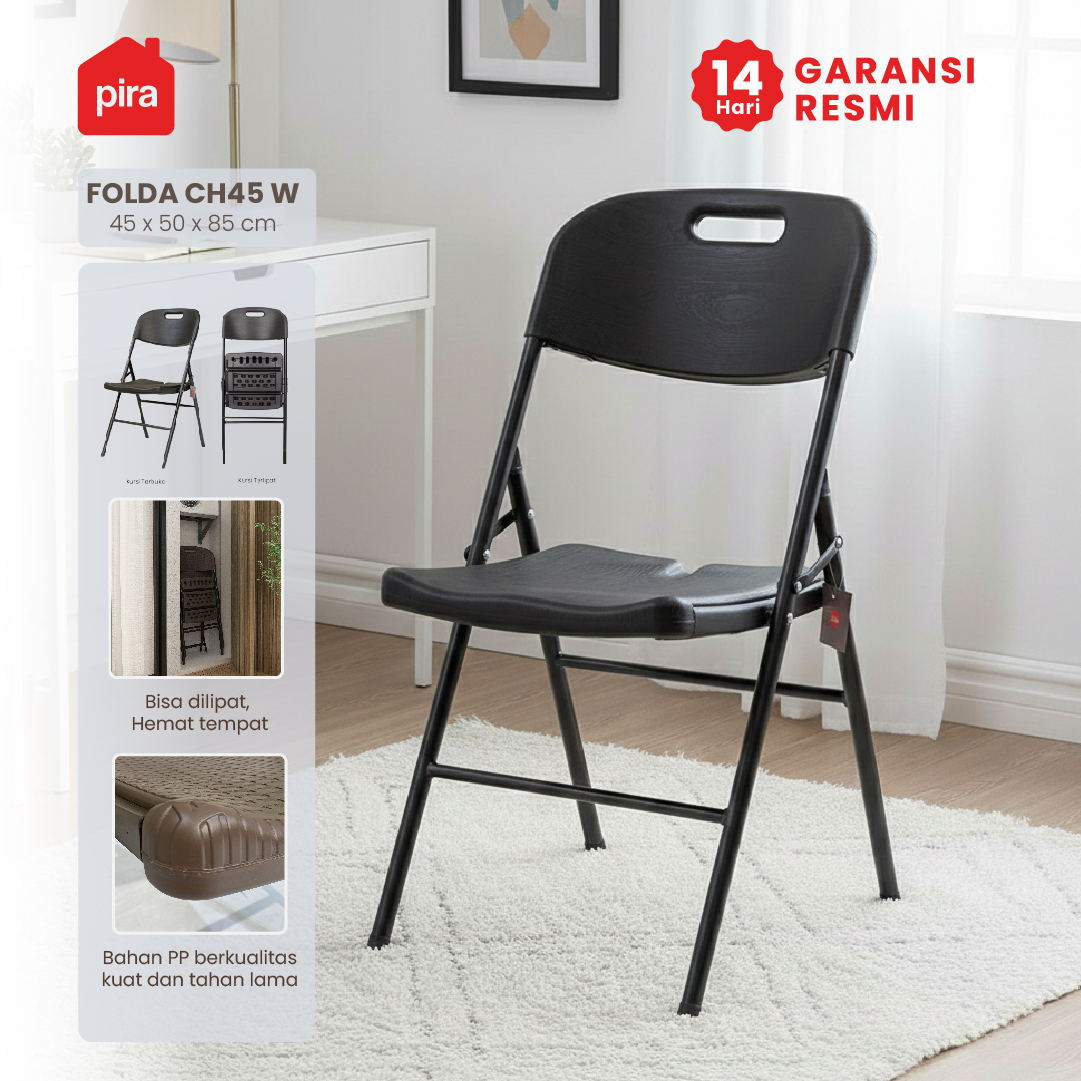 PIRA -  FOLDA CH45 KURSI LIPAT OUTDOOR / KURSI TERAS / KURSI TAMAN warna DARK GREY - PIRA - foto 1