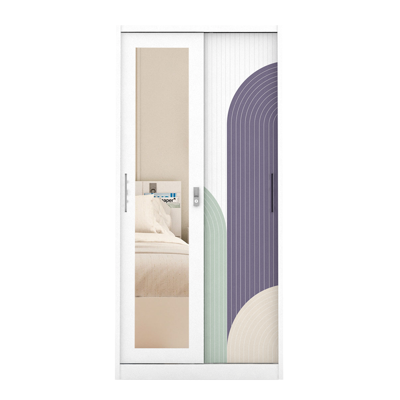 PIRA - DEXTER 90A MWDSL LEMARI PAKAIAN BESI SLIDING / PINTU GESER warna WHITE - PIRA - foto 2