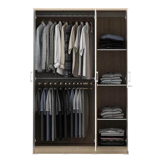 PIRA METROPOLIS - ALBA BAZ 3MN LT LEMARI PAKAIAN 3 PINTU warna SONOMA OAK - WHITE - METROPOLIS - foto 7