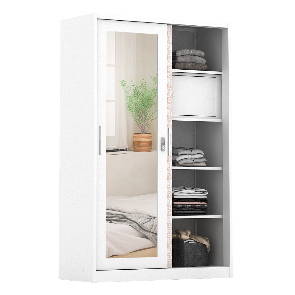 PIRA BAVARIAN - WURF 120A MWDSL LEMARI PAKAIAN BESI SLIDING / PINTU GESER warna WHITE - BAVARIAN - foto 5
