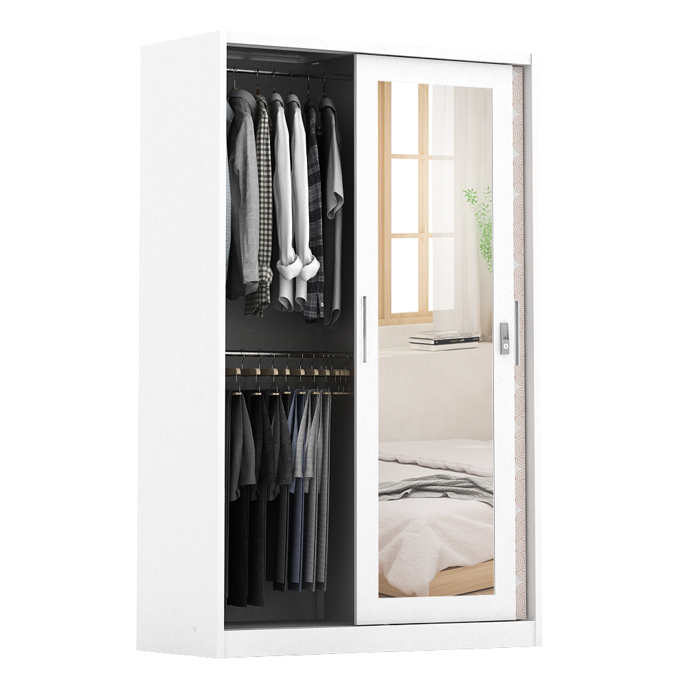 PIRA BAVARIAN - WURF 120A MWDSL LEMARI PAKAIAN BESI SLIDING / PINTU GESER warna WHITE - BAVARIAN - foto 6