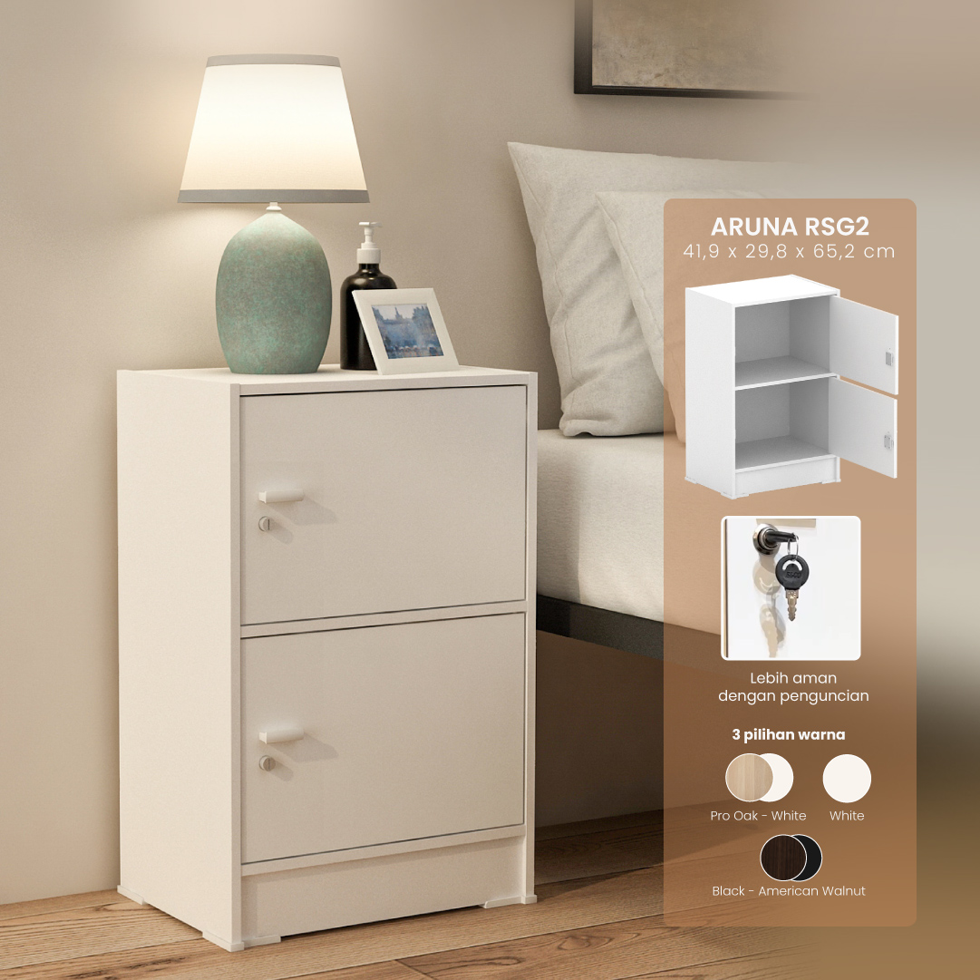 PIRA METROPOLIS OX -  ARUNA RSG2 RAK SERBAGUNA / RAK SUSUN 2 PINTU warna WHITE - PIRA METROPOLIS OX - foto 1