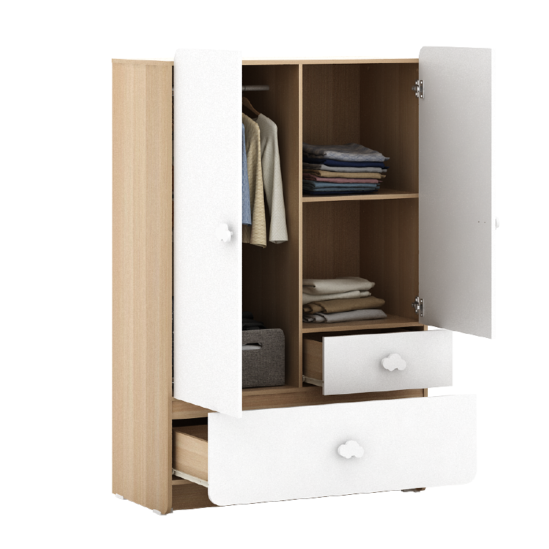 PIRA KIDS - WOODY BL81 CL LEMARI PAKAIAN ANAK 2 PINTU DENGAN GANTUNGAN warna PRO OAK - WHITE MARBLE - PIRA KIDS - foto 4