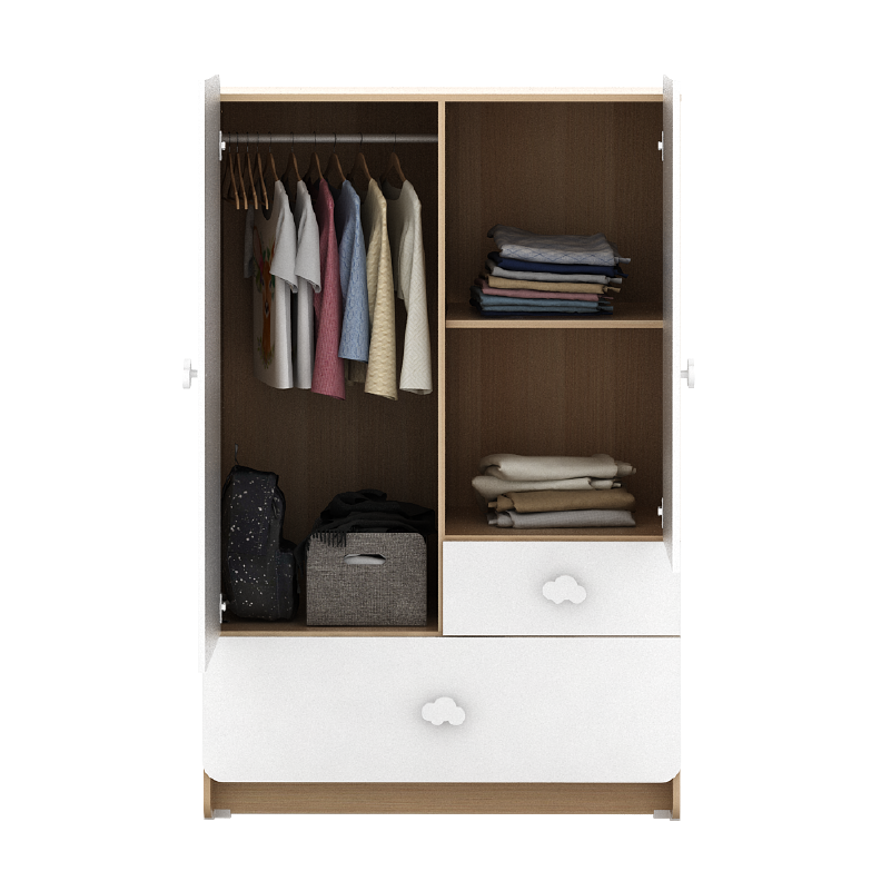 PIRA KIDS - WOODY BL81 CL LEMARI PAKAIAN ANAK 2 PINTU DENGAN GANTUNGAN warna PRO OAK - WHITE MARBLE - PIRA KIDS - foto 5