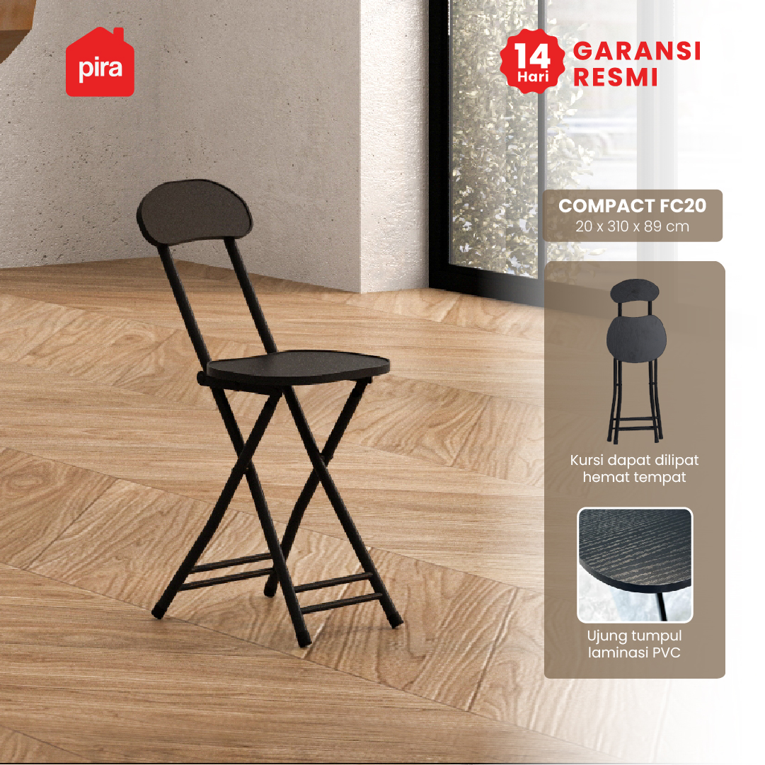 PIRA - COMPACT FC20 MEJA MAKAN / MEJA LIPAT / MEJA TERAS / MEJA CAFE / KURSI MAKAN / KURSI LIPAT / MEJA MAKAN SET KURSI warna BLACK OAK - PIRA - foto 1