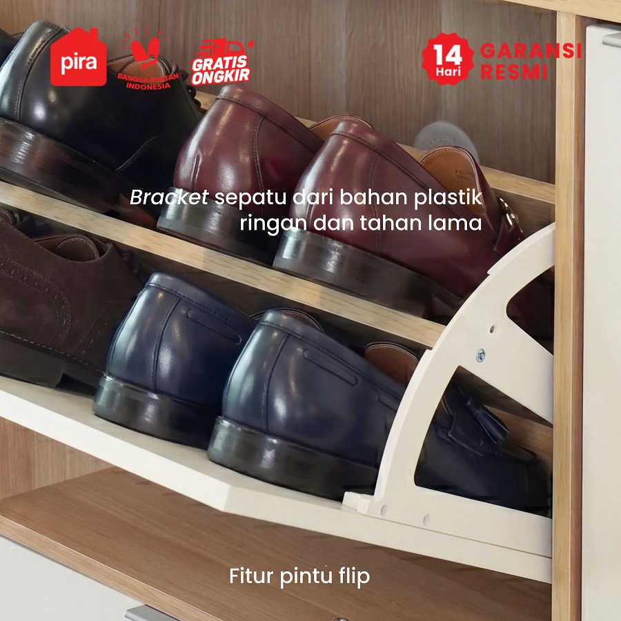 PIRA METROPOLIS - SIKA SR80 RAK SEPATU / LEMARI SEPATU / RAK SEPATU SUSUN TERTUTUP warna PRO OAK - WHITE - PIRA METROPOLIS - foto 6