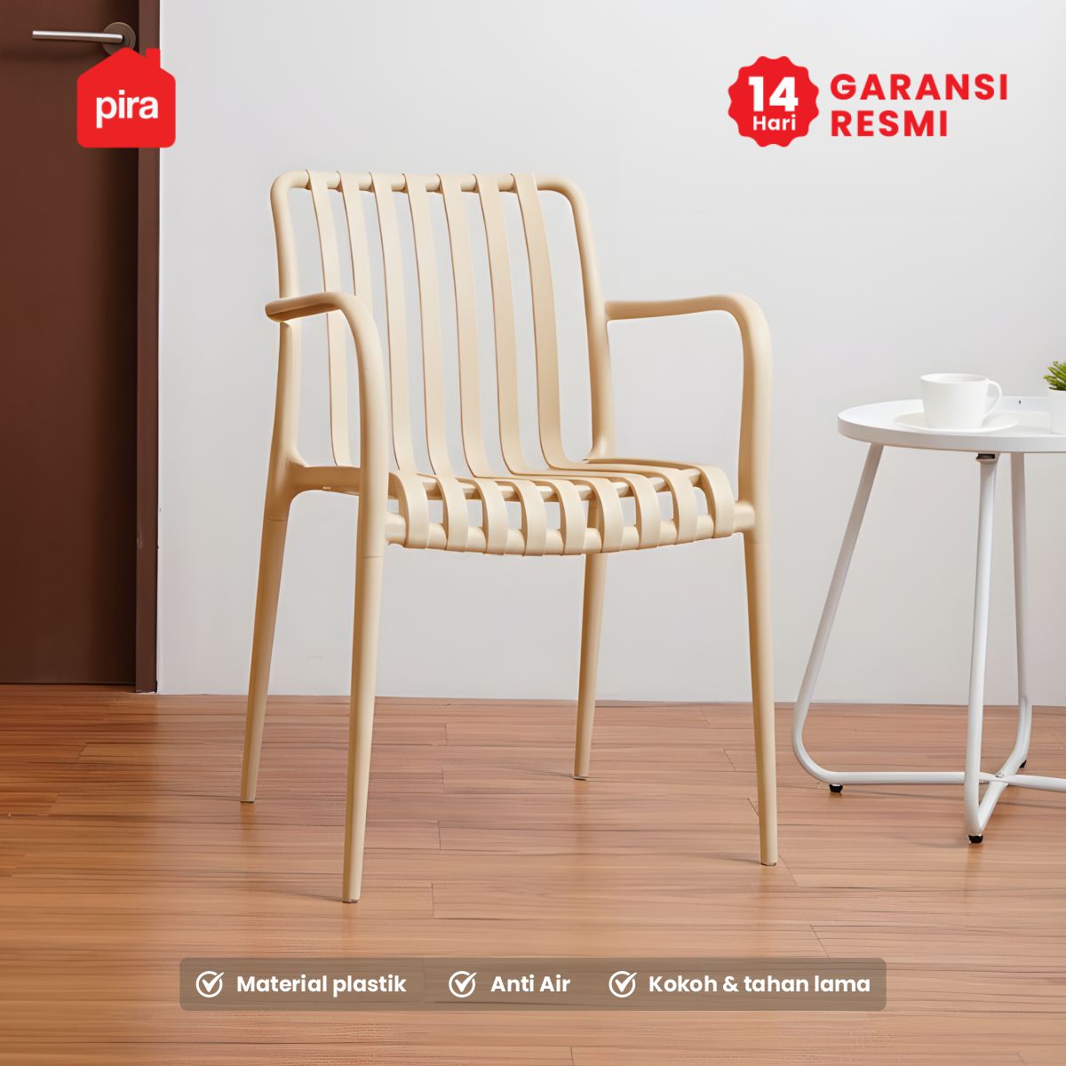 PIRA - CHAI DC KURSI PLASTIK / KURSI MAKAN / KURSI BELAJAR / KURSI SANTAI / KURSI TERAS / KURSI CAFE warna KHAKI - PIRA - foto 1