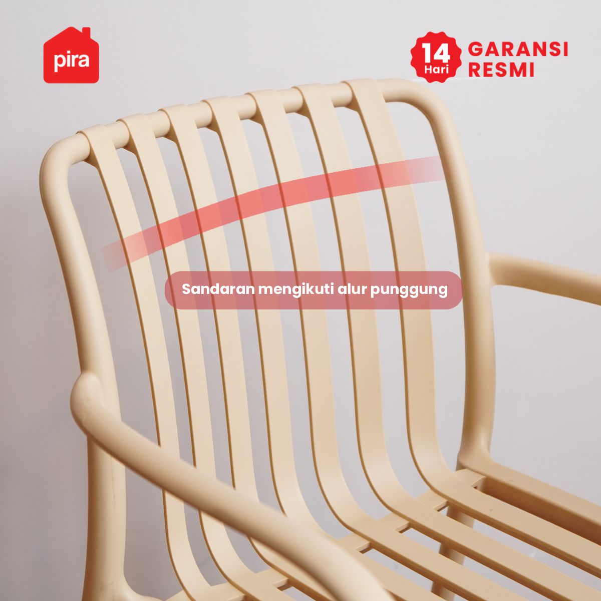 PIRA - CHAI DC KURSI PLASTIK / KURSI MAKAN / KURSI BELAJAR / KURSI SANTAI / KURSI TERAS / KURSI CAFE warna KHAKI - PIRA - foto 4