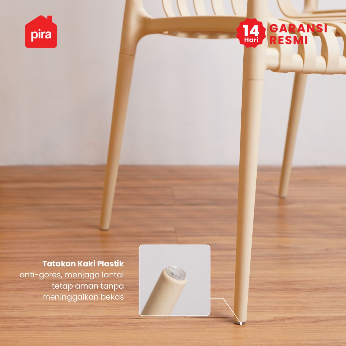 PIRA - CHAI DC KURSI PLASTIK / KURSI MAKAN / KURSI BELAJAR / KURSI SANTAI / KURSI TERAS / KURSI CAFE warna KHAKI - PIRA - foto 6