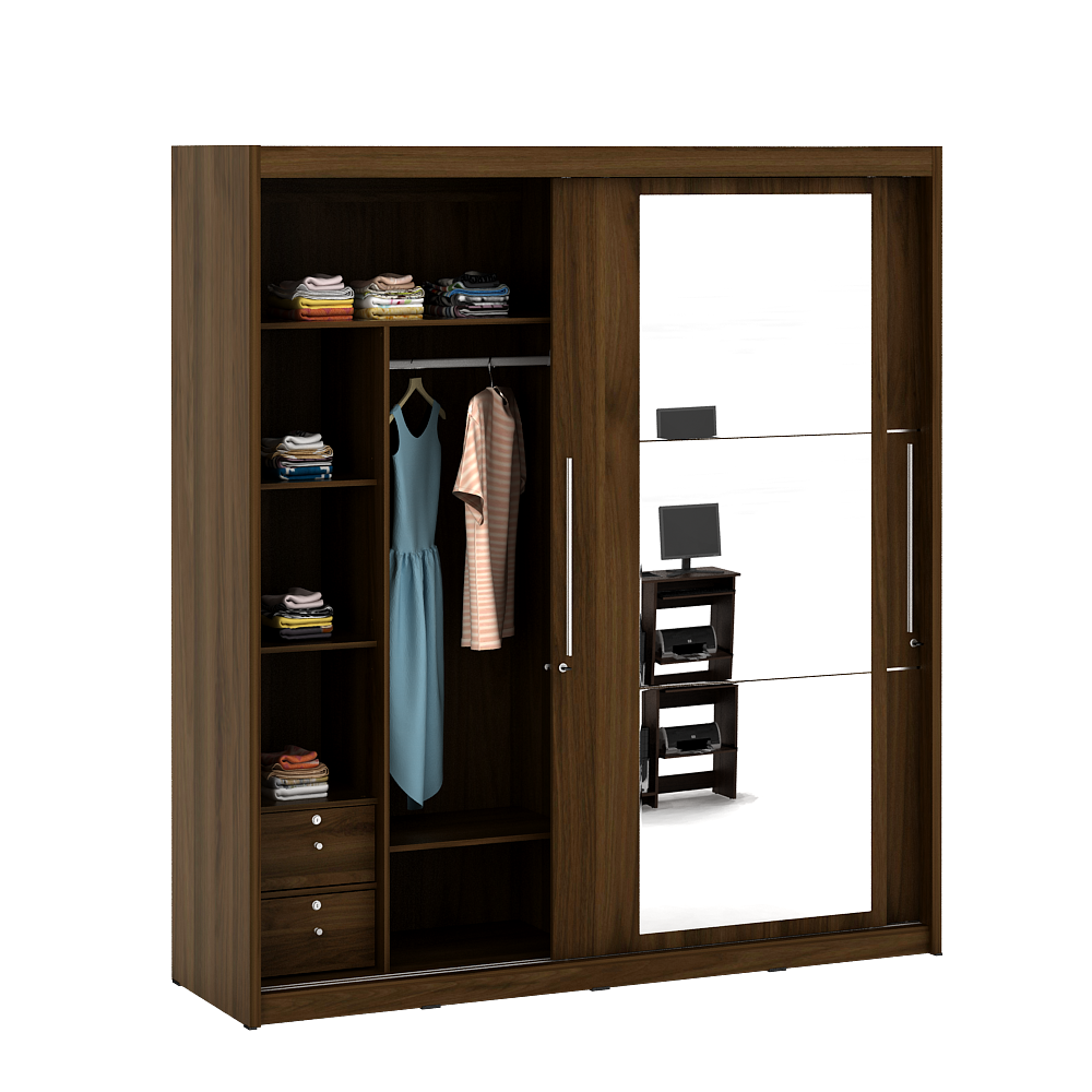 PIRA BAVARIAN - WARKING WDSL 200GL LEMARI PAKAIAN warna BROWN WALNUT - BAVARIAN - foto 6