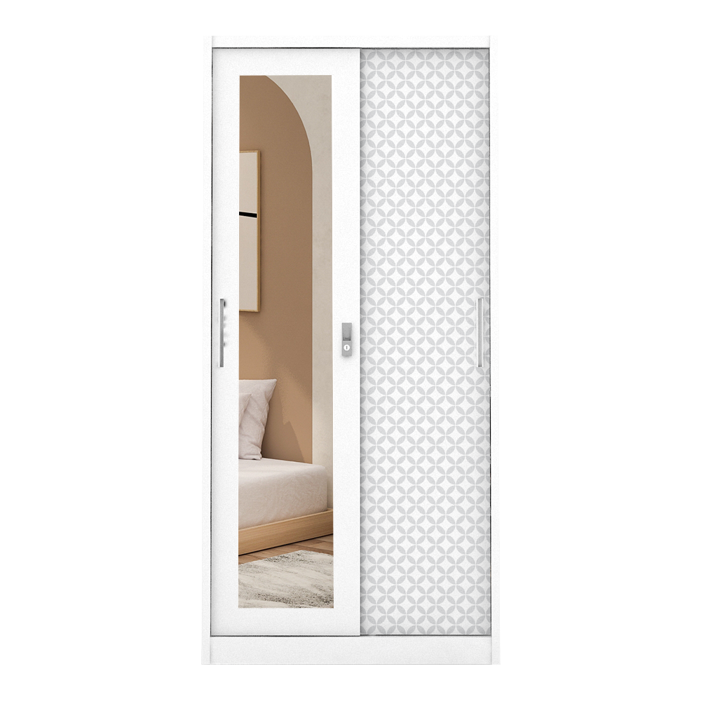 PIRA BAVARIAN - KUNST 90A MWDSL LEMARI PAKAIAN BESI SLIDING / PINTU GESER warna WHITE - BAVARIAN - foto 3