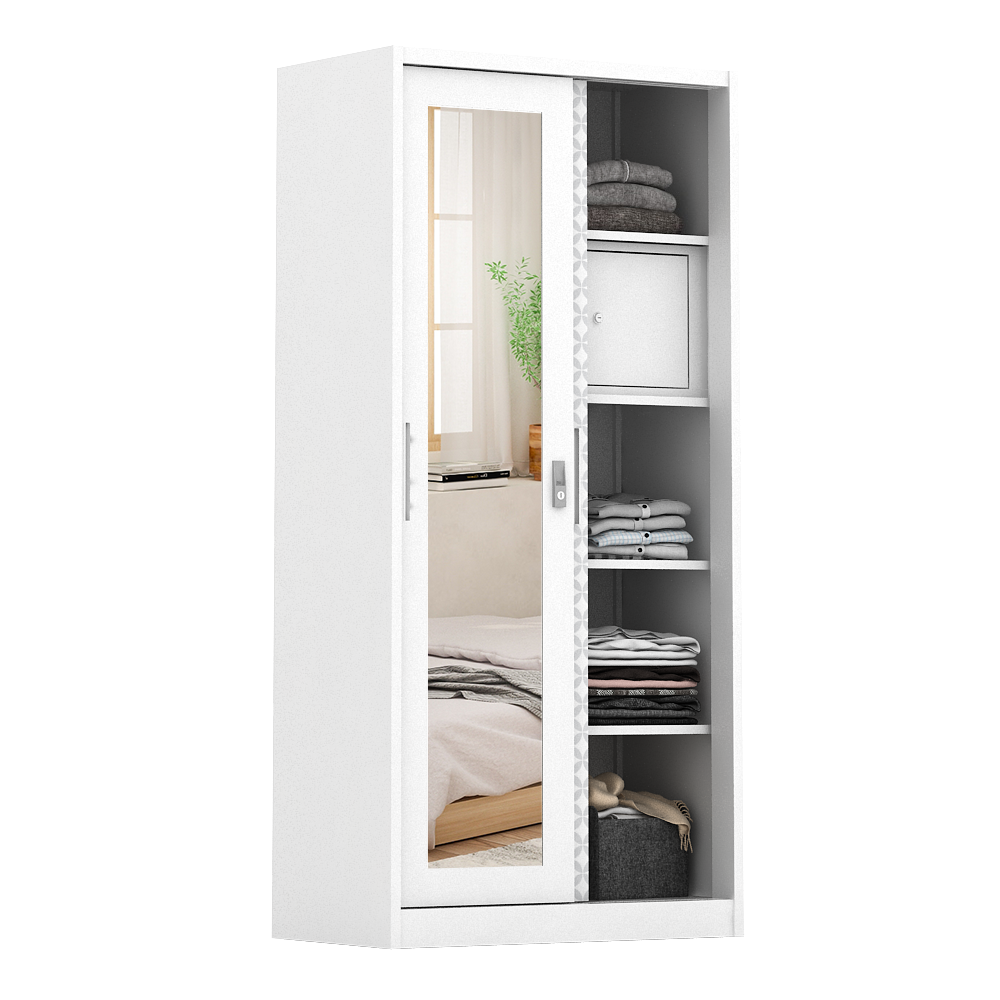 PIRA BAVARIAN - KUNST 90A MWDSL LEMARI PAKAIAN BESI SLIDING / PINTU GESER warna WHITE - BAVARIAN - foto 5