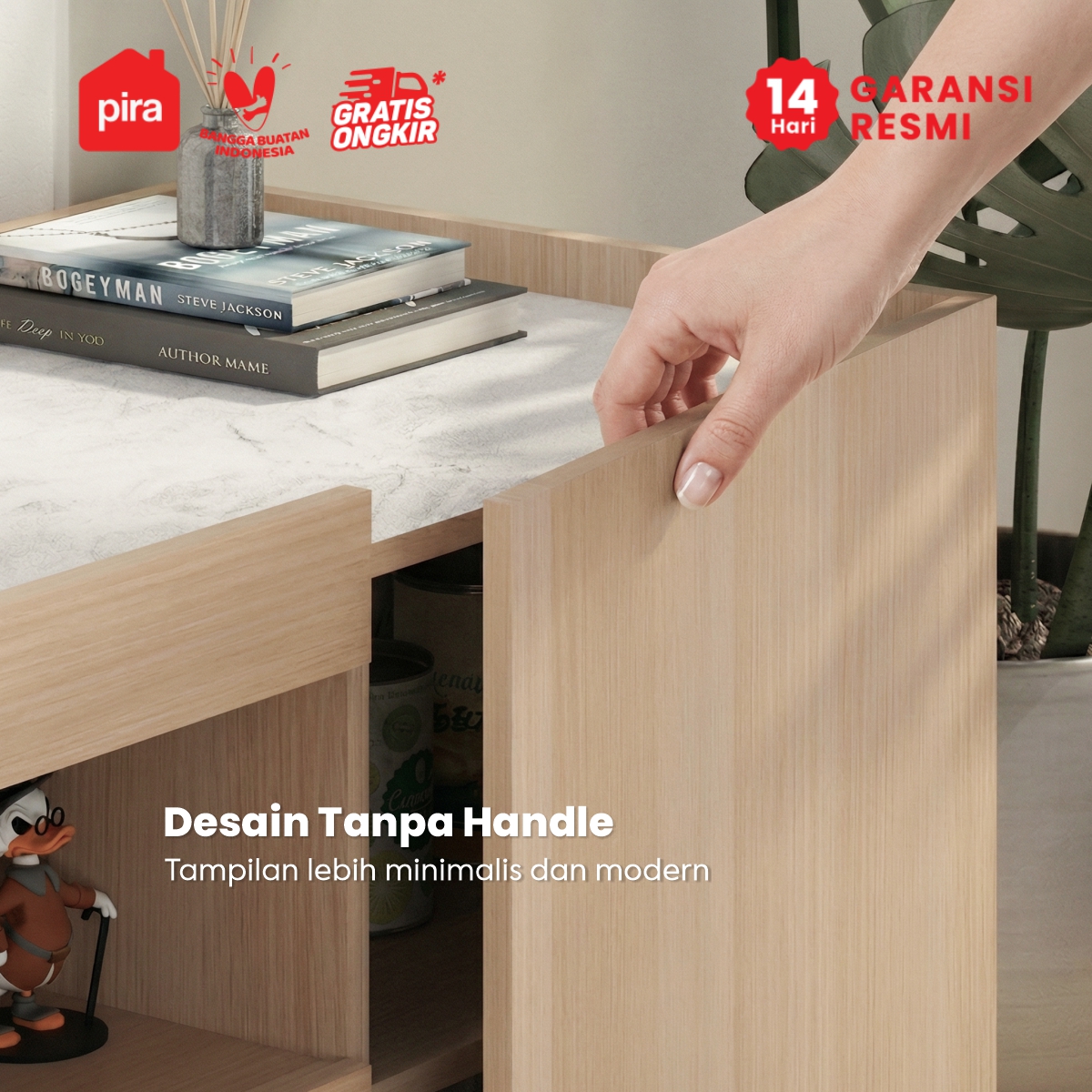 PIRA METROPOLIS OX - ABRAM TV160 DR LOW MEJA TV / RAK TV / BUFET / KABINET warna PRO OAK - WHITE MARBLE - PIRA METROPOLIS OX - foto 7