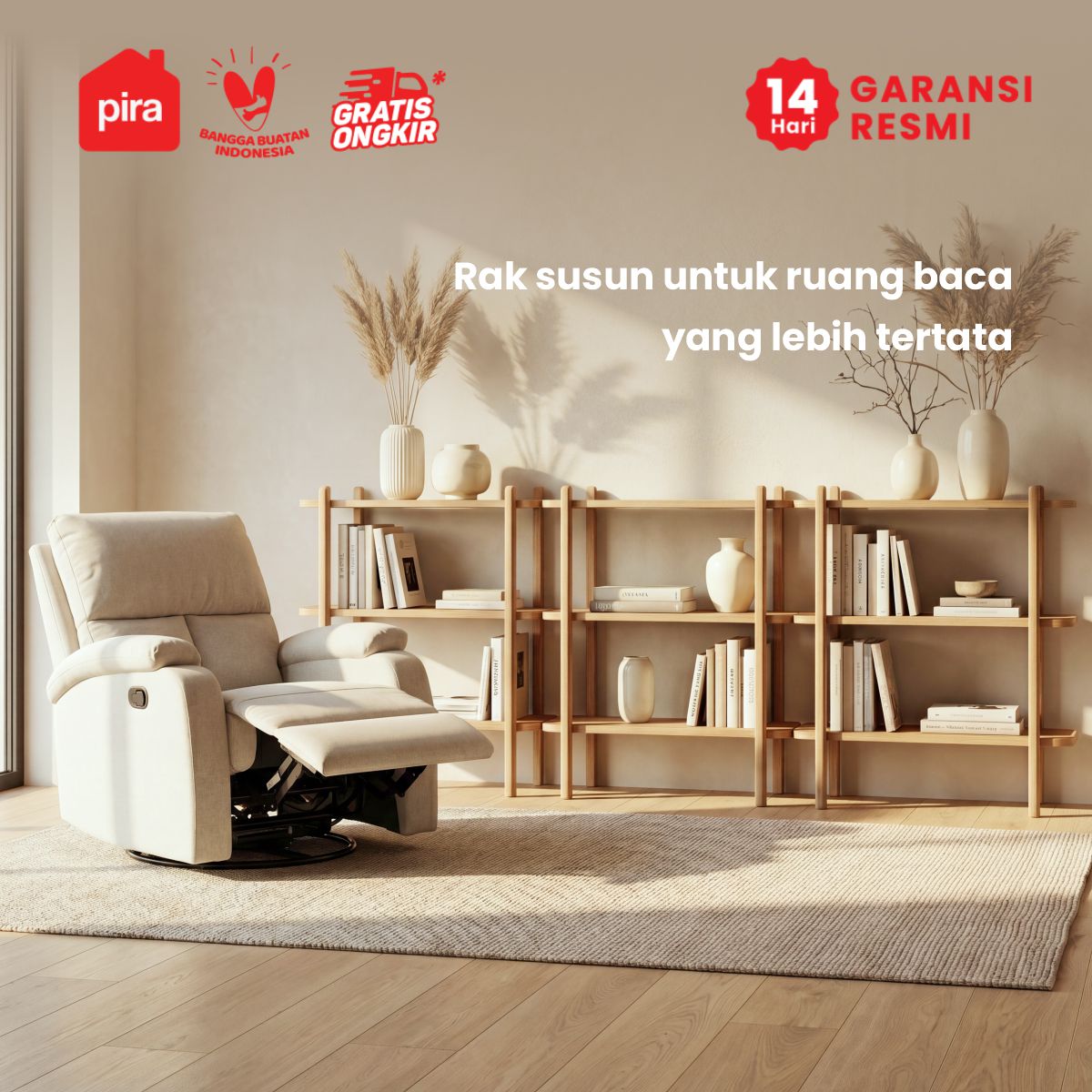 PIRA -  NOLA SU80 RAK SERBAGUNA / RAK DISPLAY warna PRO OAK - PIRA - foto 4