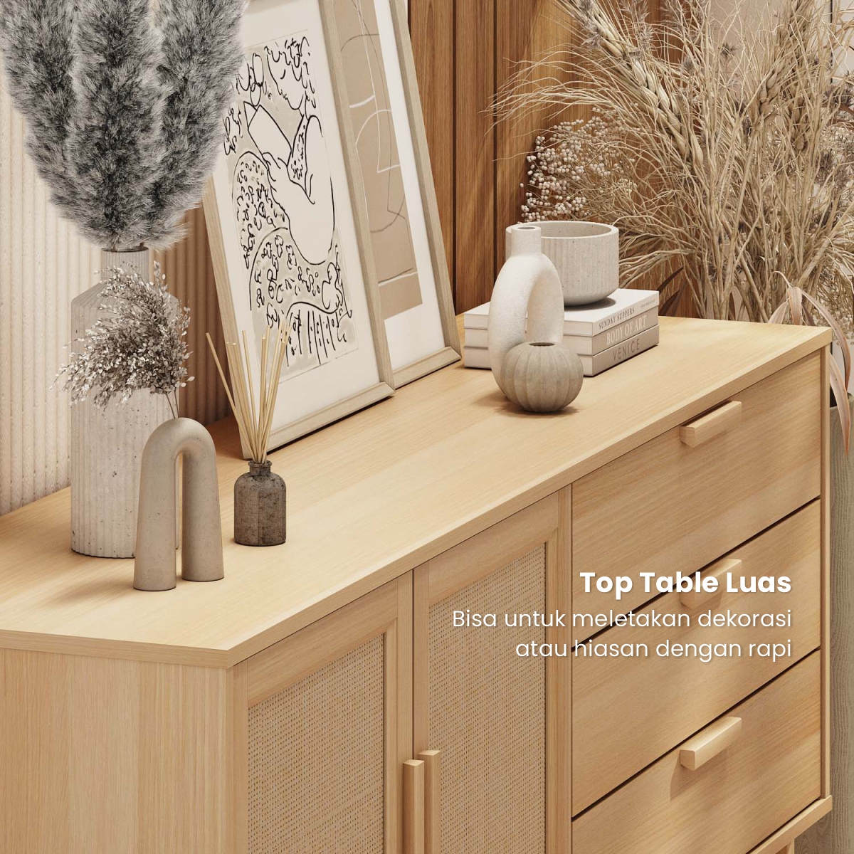 PIRA - TAKA SB160 RT BUFET / SIDEBOARD / LEMARI KABINET / MEJA TV warna PRO OAK - PIRA - foto 5