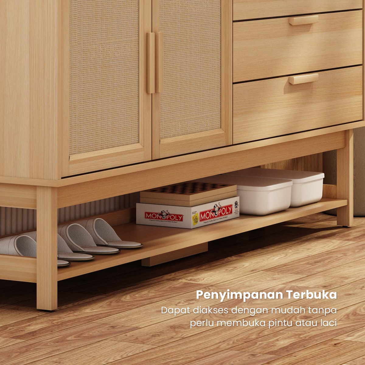 PIRA - TAKA SB160 RT BUFET / SIDEBOARD / LEMARI KABINET / MEJA TV warna PRO OAK - PIRA - foto 6