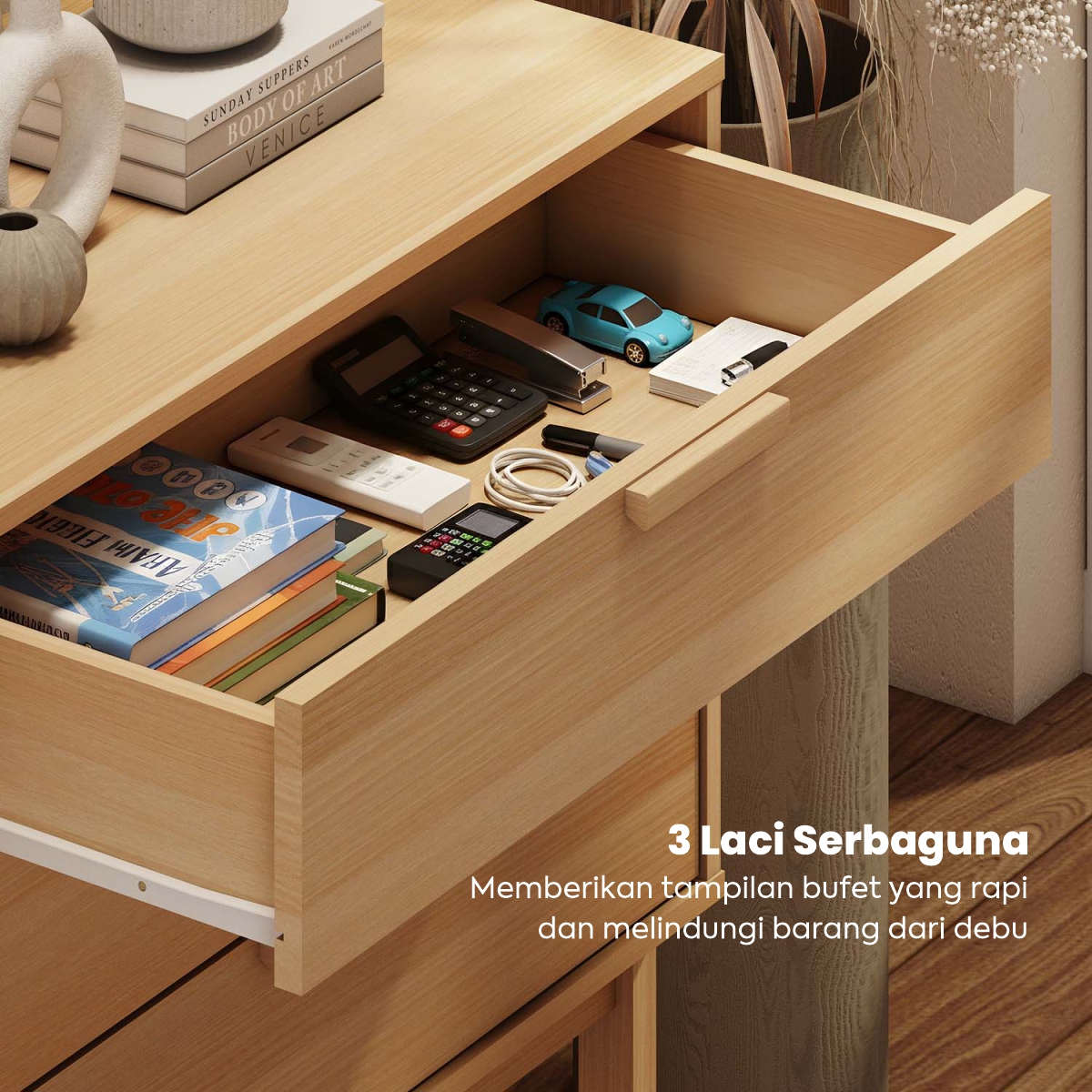 PIRA - TAKA SB160 RT BUFET / SIDEBOARD / LEMARI KABINET / MEJA TV warna PRO OAK - PIRA - foto 9