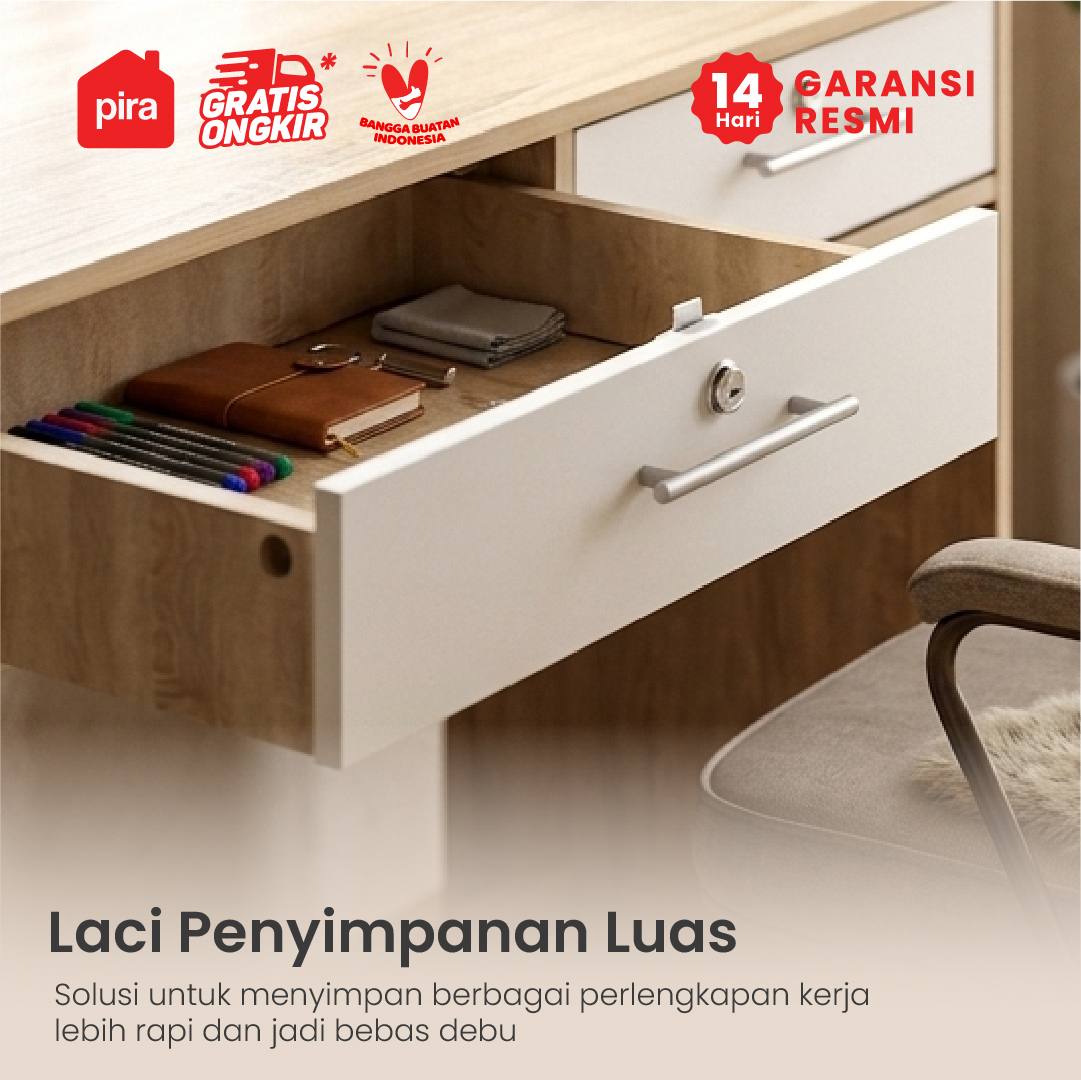 PIRA METROPOLIS - SIGMA 80 MEJA KERJA / MEJA KANTOR warna SONOMA OAK - WHITE - METROPOLIS - foto 2