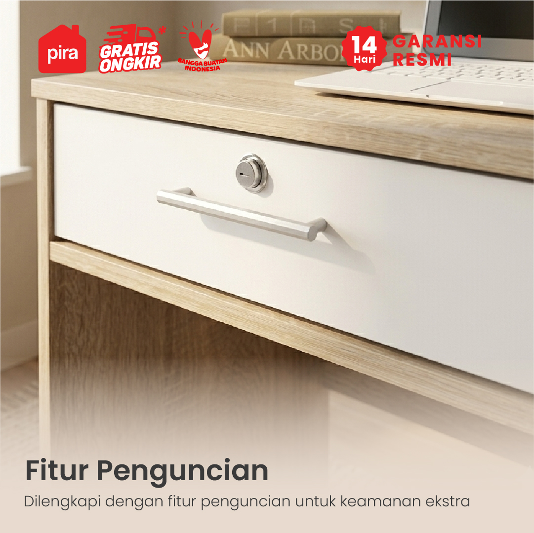 PIRA METROPOLIS - SIGMA 80 MEJA KERJA / MEJA KANTOR warna SONOMA OAK - WHITE - METROPOLIS - foto 3