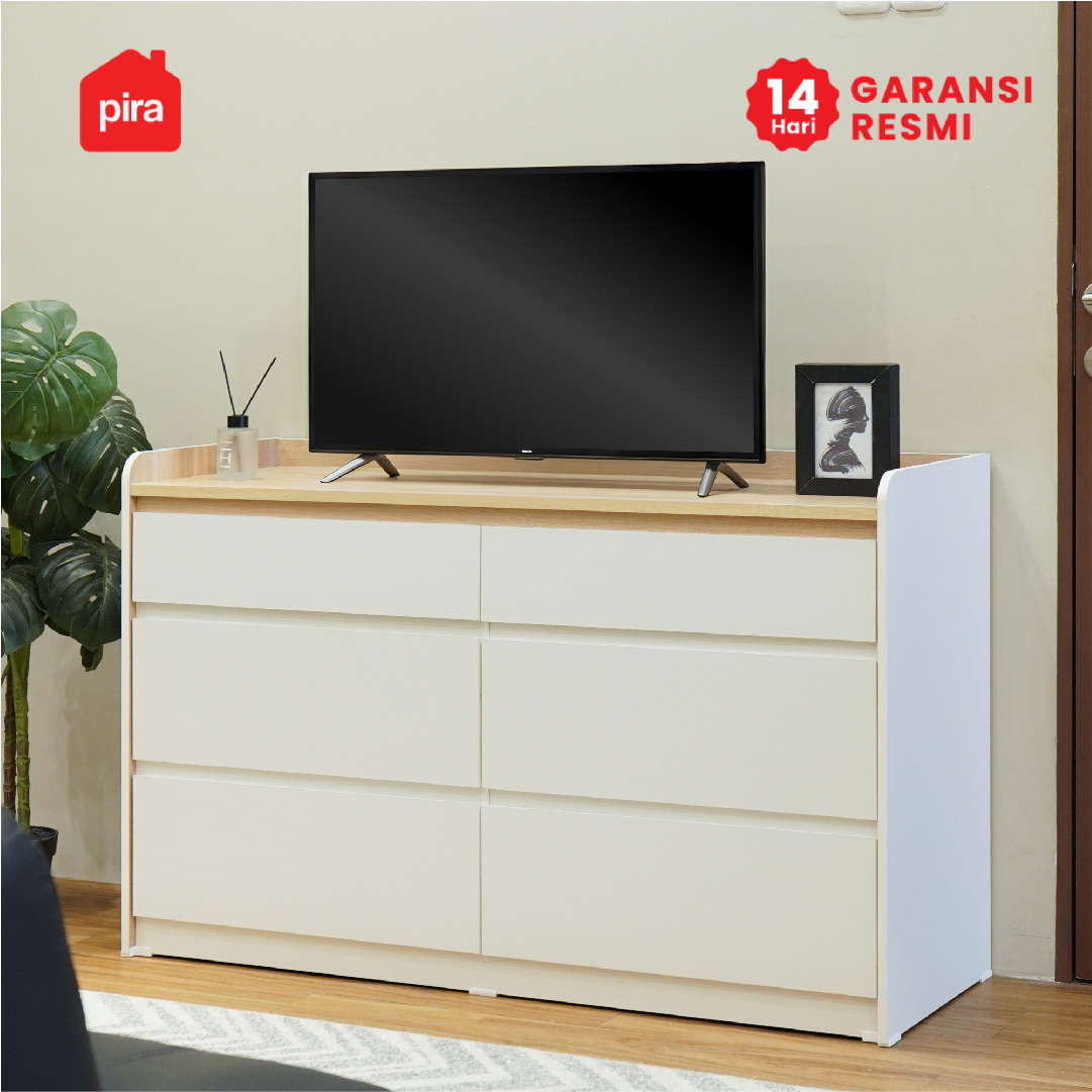 PIRA METROPOLIS - NILS CH3+3 LEMARI LACI 3+3 SUSUN / DRAWER / LEMARI SUSUN warna WHITE - PRO OAK - PIRA METROPOLIS - foto 7