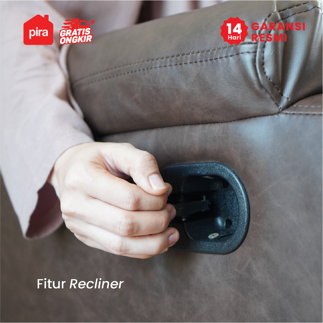PIRA - GORO 1 RS SOFA / SOFA RECLINER / SOFA RECLINER 1 SEATER DENGAN FITUR ROCKING (AYUN) DAN SWIVEL warna DARK BROWN - PIRA - foto 8