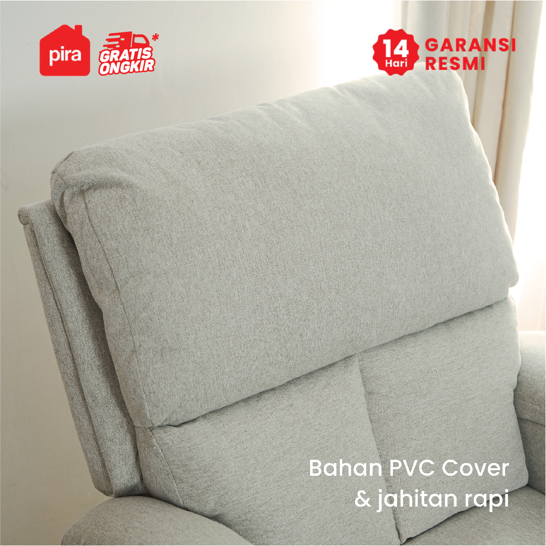 PIRA - GORO 1 RS SOFA / SOFA RECLINER / SOFA RECLINER 1 SEATER DENGAN FITUR ROCKING (AYUN) DAN SWIVEL warna LIGHT BROWN - PIRA - foto 8
