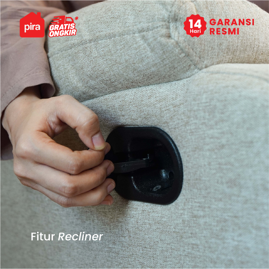 PIRA - GORO 1 RS SOFA / SOFA RECLINER / SOFA RECLINER 1 SEATER DENGAN FITUR ROCKING (AYUN) DAN SWIVEL warna LIGHT BROWN - PIRA - foto 9
