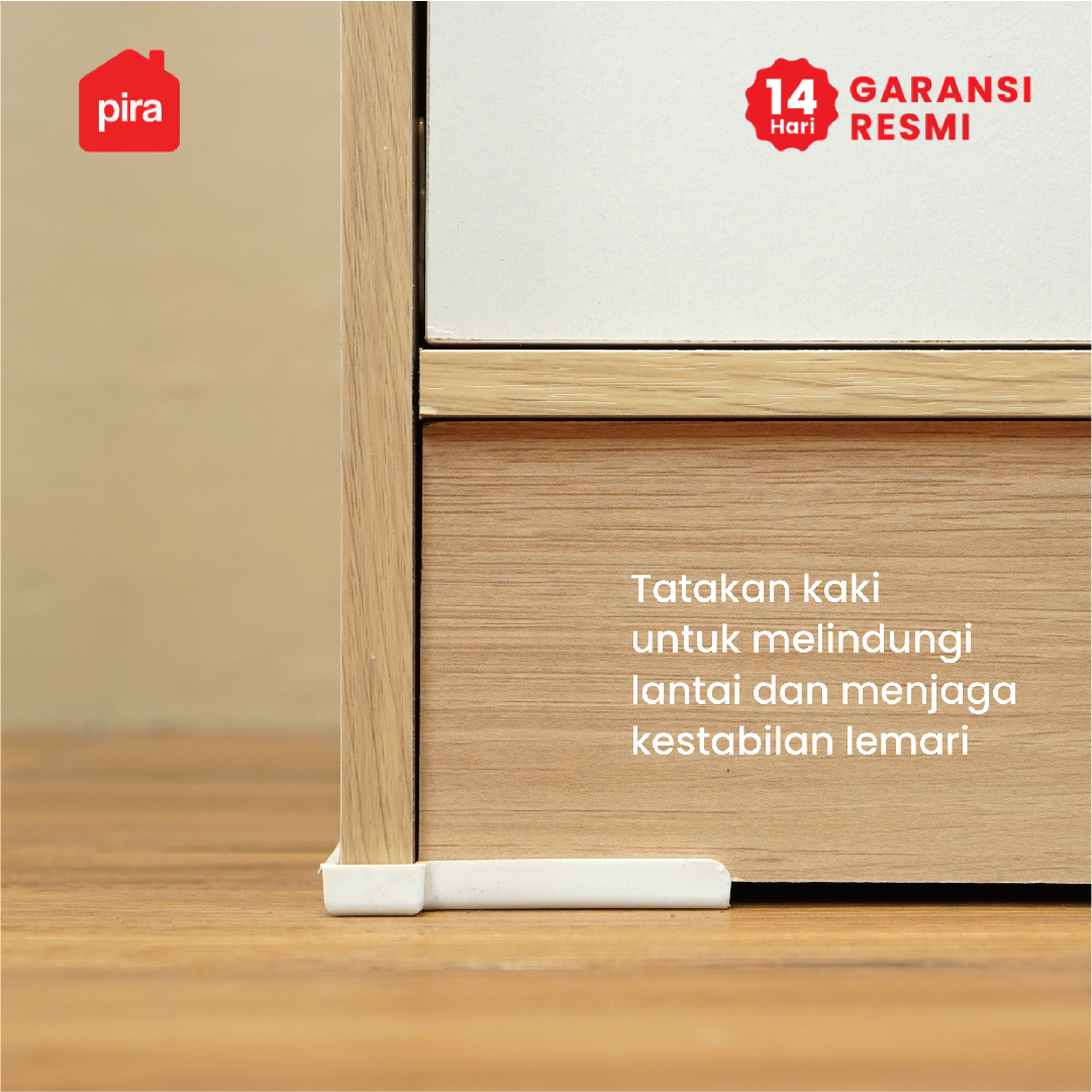 PIRA METROPOLIS OX - ARUNA 1PSU LEMARI PAKAIAN 1 PINTU / LEMARI BAJU / RAK SERBAGUNA warna PRO OAK - WHITE - PIRA METROPOLIS OX - foto 9