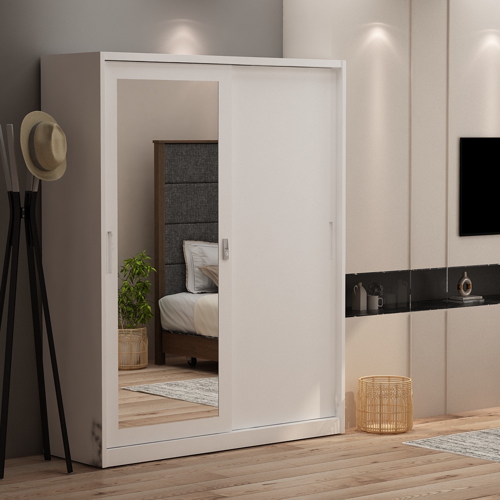 PIRA - STEEL A 150A N MWDSL LEMARI PAKAIAN BESI SLIDING / PINTU GESER warna WHITE - PIRA - foto 1