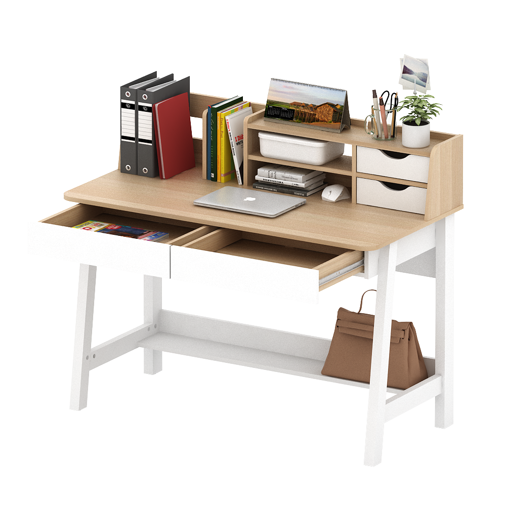 PIRA - TYRO DK120 MEJA KERJA / MEJA BELAJAR warna WHITE - PRO OAK - PIRA - foto 9