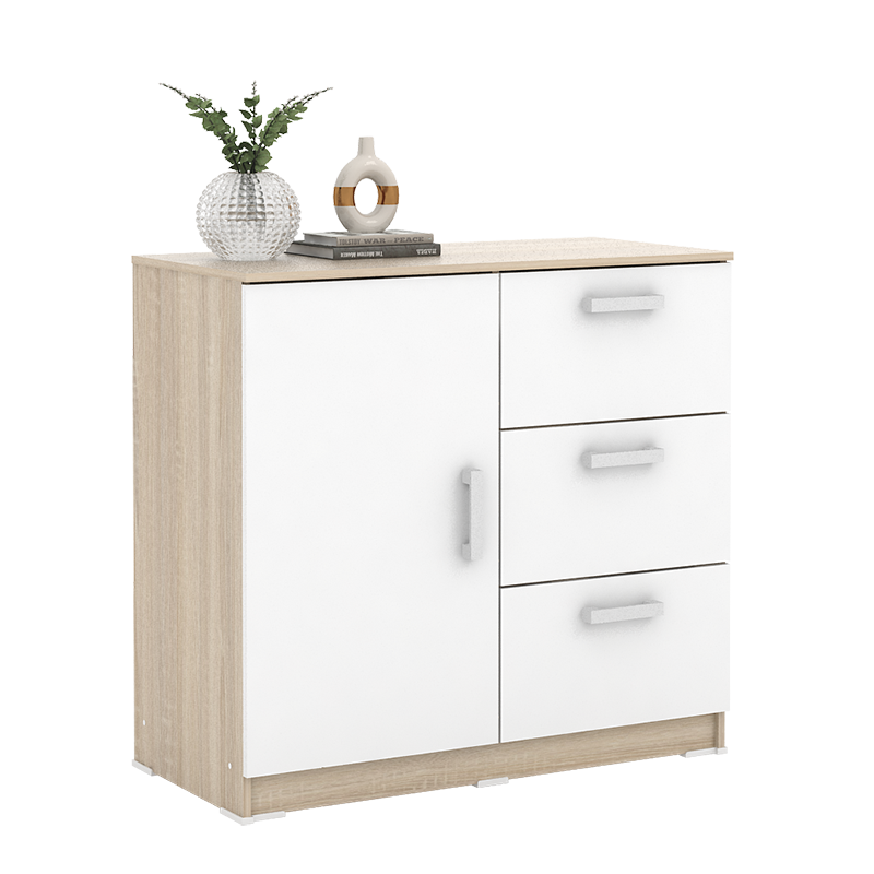 PIRA METROPOLIS - ALBA BAZ SB 80 BUFET warna SONOMA OAK - WHITE - METROPOLIS - foto 2