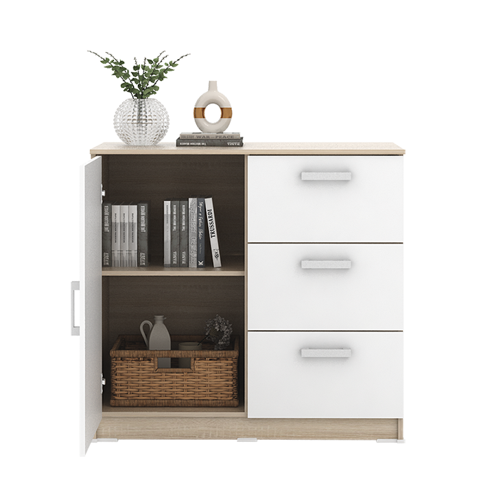 PIRA METROPOLIS - ALBA BAZ SB 80 BUFET warna SONOMA OAK - WHITE - METROPOLIS - foto 3
