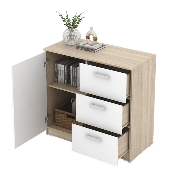 PIRA METROPOLIS - ALBA BAZ SB 80 BUFET warna SONOMA OAK - WHITE - METROPOLIS - foto 4